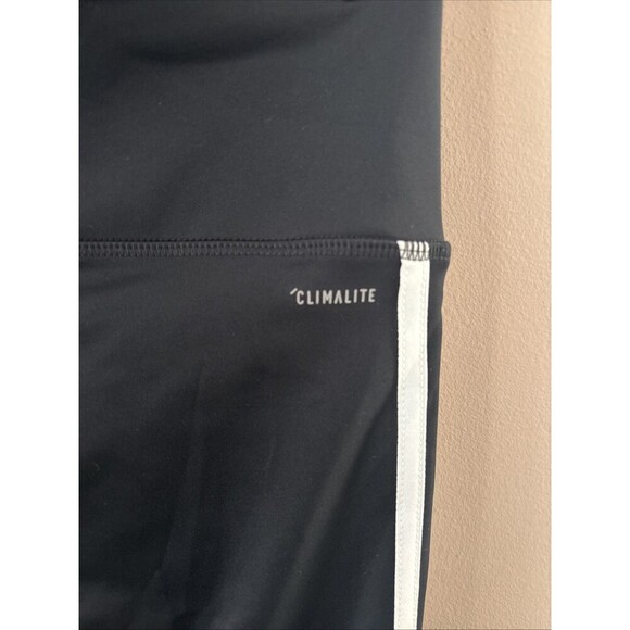 Adidas Women’s Medium Climalite Black Leggings White Stripes - Picture 5 of 7
